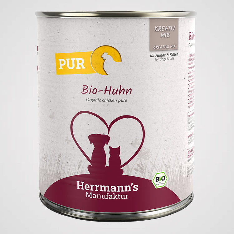 HERRMANN'S - Bio Huhn Reinfleisch | Premium Nassfutter für Hunde