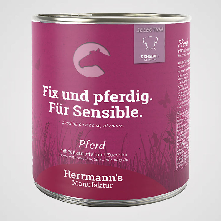 HERRMANN'S - Pferd mit Süßkartoffeln & Zucchini | Premium Nassfutter für Hunde