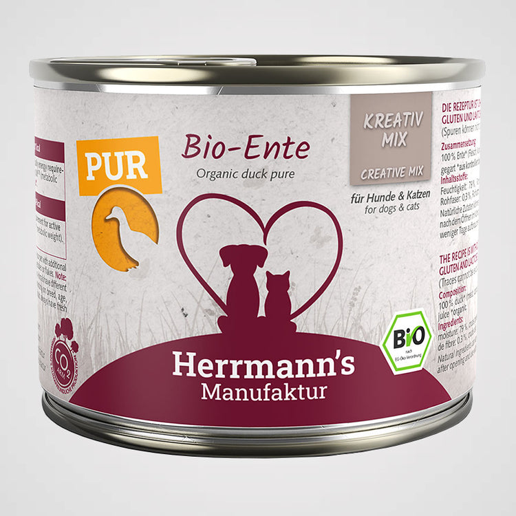 HERRMANN'S - Bio Ente Reinfleisch | Premium Nassfutter für Hunde