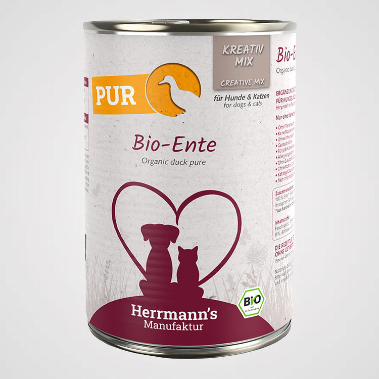 HERRMANN'S - Bio Ente Reinfleisch | Premium Nassfutter für Hunde