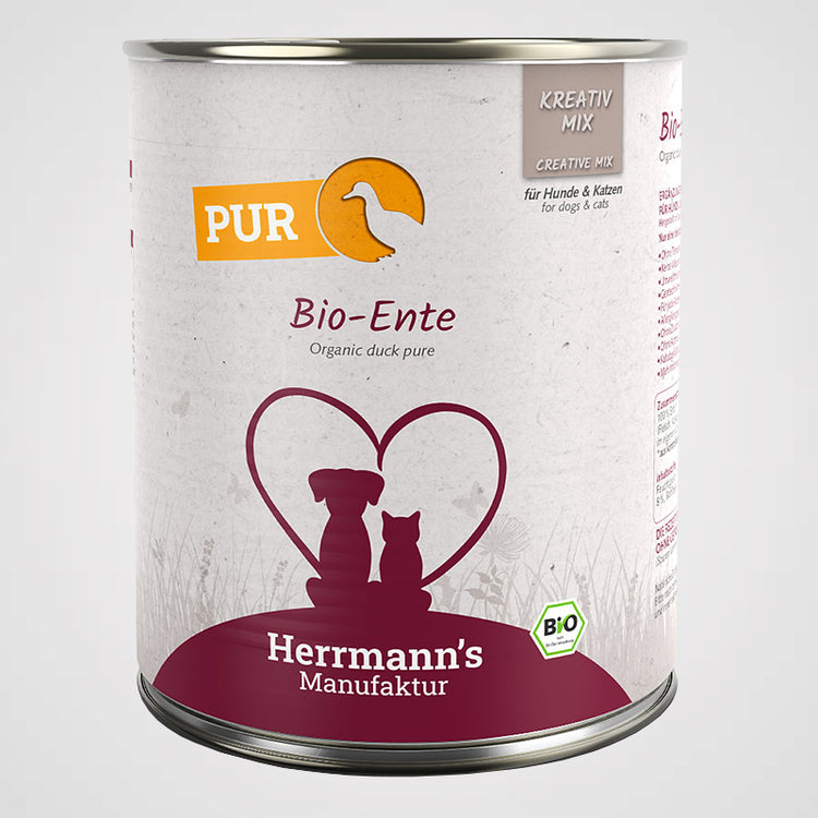 HERRMANN'S - Bio Ente Reinfleisch | Premium Nassfutter für Hunde