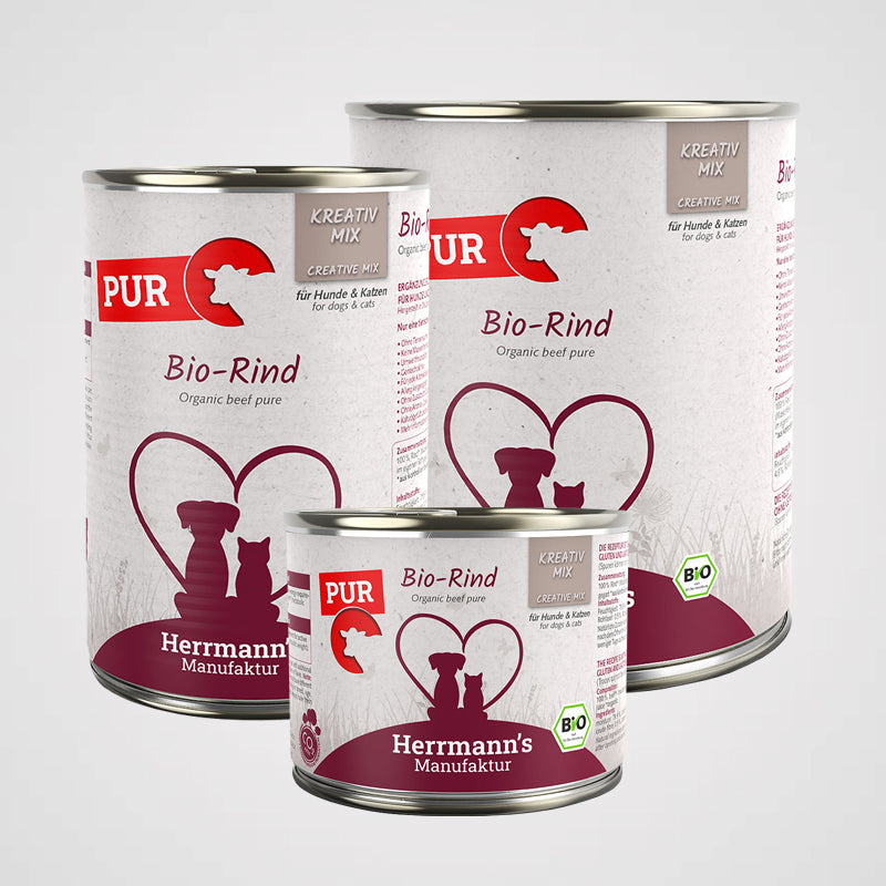 HERRMANN'S - Bio Rind Reinfleisch | Premium Nassfutter fr Hunde