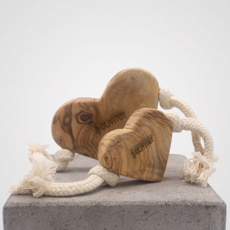 Olivi - Olivenholz Tau-Spielzeug "Herz" | Premium-Kauartikel für Deinen Hund