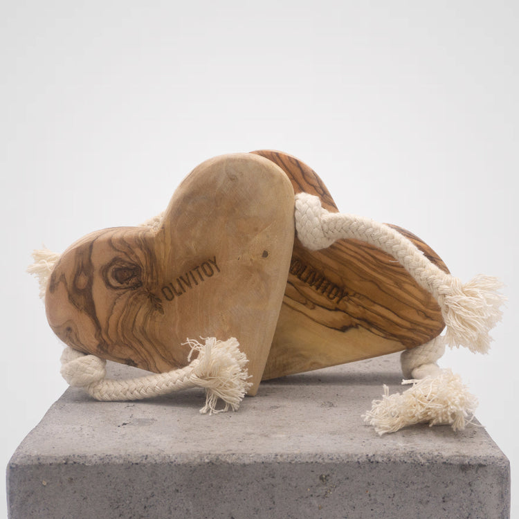 Olivi - Olivenholz Tau-Spielzeug "Herz" | Premium-Kauartikel für Deinen Hund