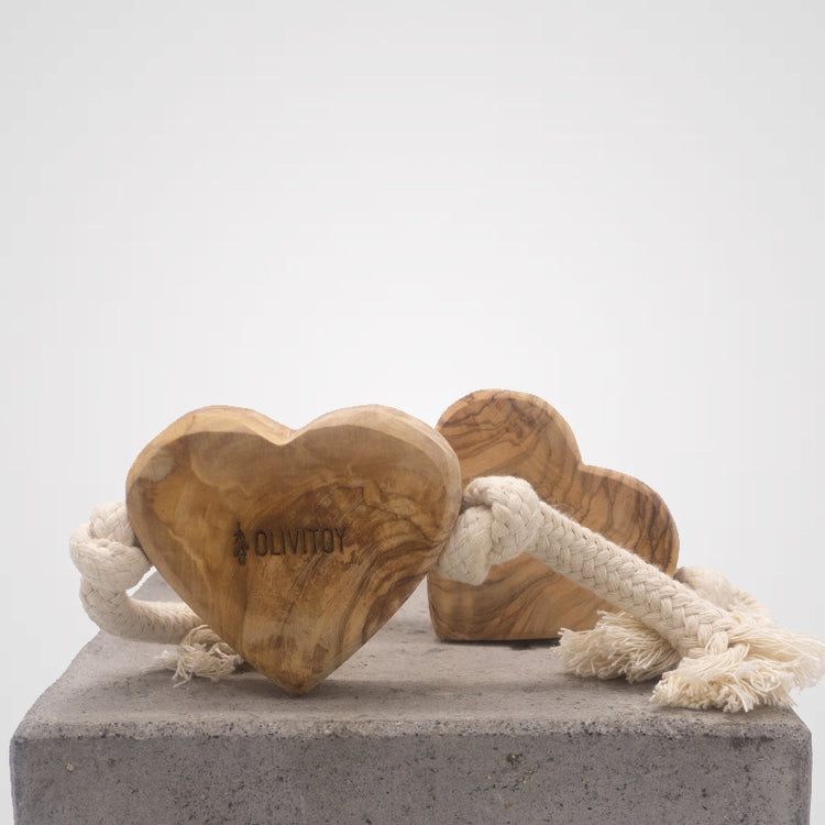 Olivi - Olivenholz Tau-Spielzeug "Herz" | Premium-Kauartikel für Deinen Hund