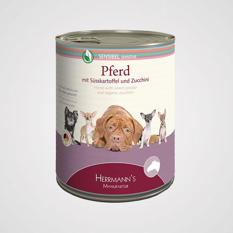 HERRMANN'S - Pferd mit Süßkartoffeln & Zucchini | Premium Nassfutter für Hunde