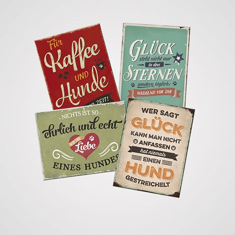 Pfotenschild - Retro Magnete Set
