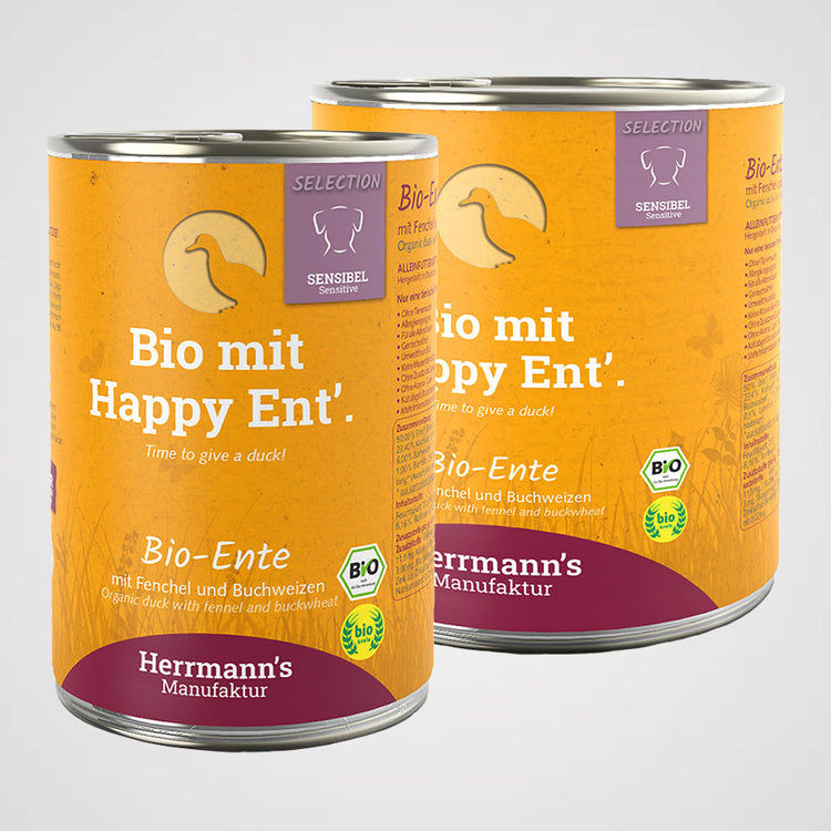 HERRMANN'S - Bio Ente mit Buchweizen | Premium Nassfutter für Hunde