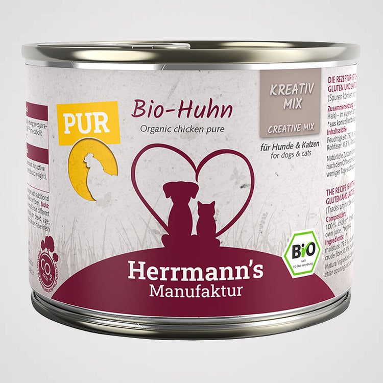 HERRMANN'S - Bio Huhn Reinfleisch | Premium Nassfutter für Hunde