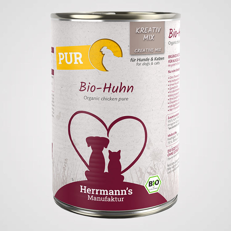 HERRMANN'S - Bio Huhn Reinfleisch | Premium Nassfutter für Hunde