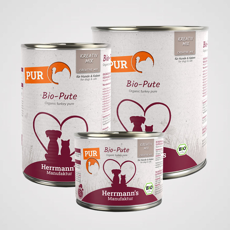 HERRMANN'S - Bio Pute Reinfleisch | Premium Nassfutter für Hunde