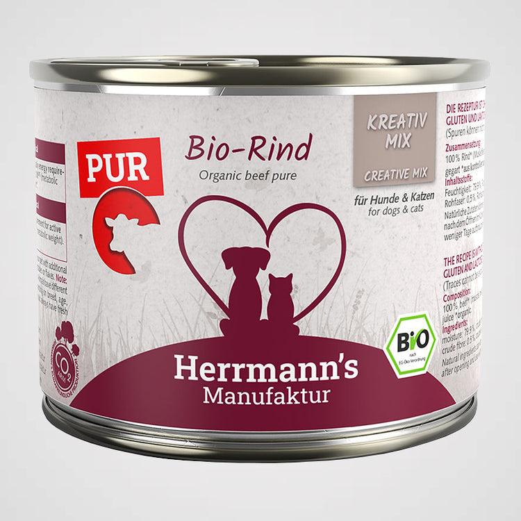 HERRMANN'S - Bio Rind Reinfleisch | Premium Nassfutter für Hunde