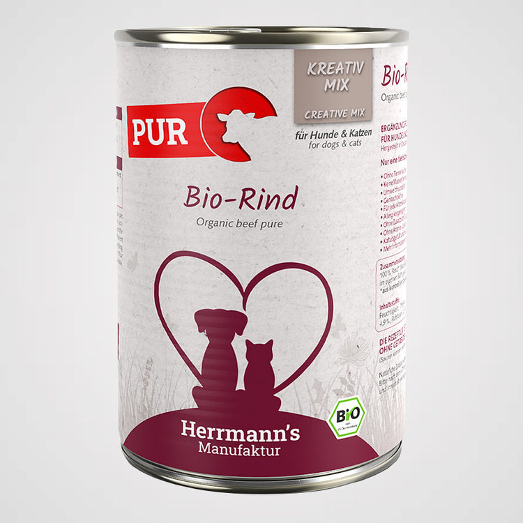 HERRMANN'S - Bio Rind Reinfleisch | Premium Nassfutter für Hunde