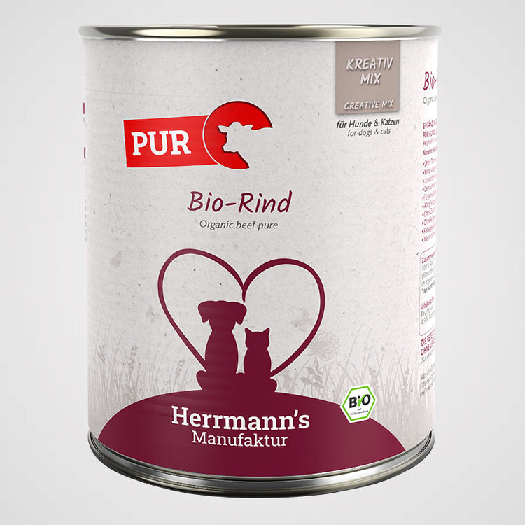 HERRMANN'S - Bio Rind Reinfleisch | Premium Nassfutter für Hunde