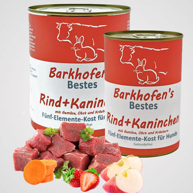 Barkhofen's Fünf-Elemente - Rind & Kaninchen | Premium Nassfutter für Hunde
