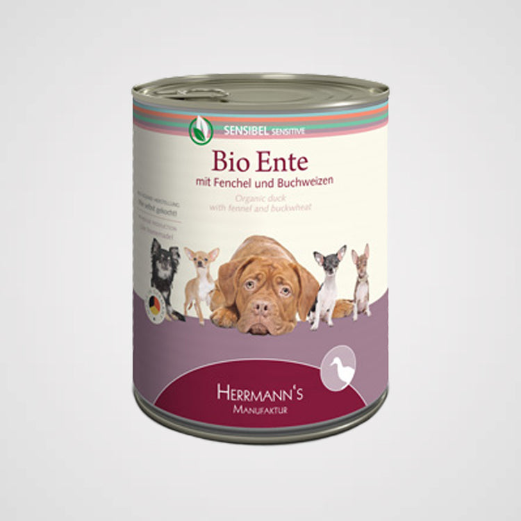 HERRMANN'S - Bio Ente mit Buchweizen | Premium Nassfutter für Hunde