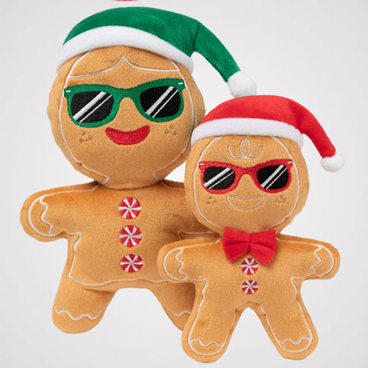 FUZZYARD - Mr & Mrs Gingerbread | lustiges Hundespielzeug zu Weihnachten