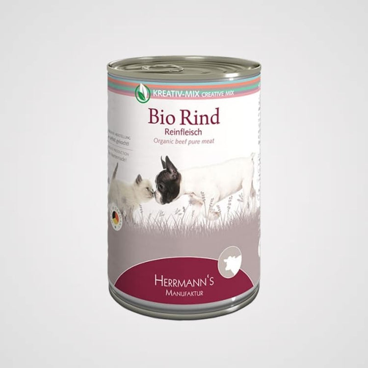 HERRMANN'S - Bio Rind Reinfleisch | Premium Nassfutter für Hunde